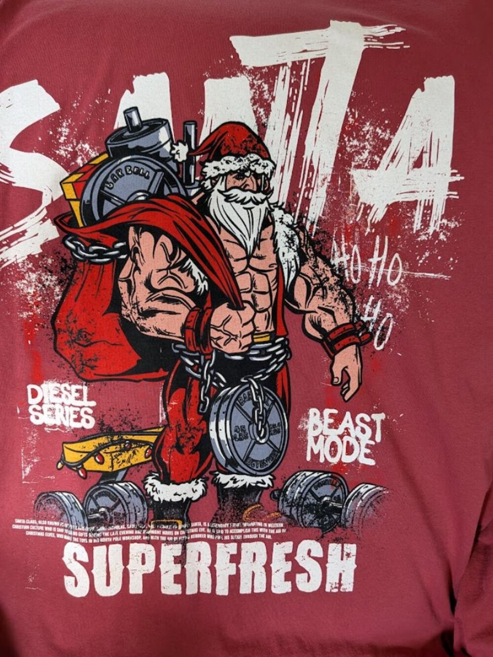 SuperFresh RARE "Jacked Santa" Limited Edition 3XL BodyBuilding Tee